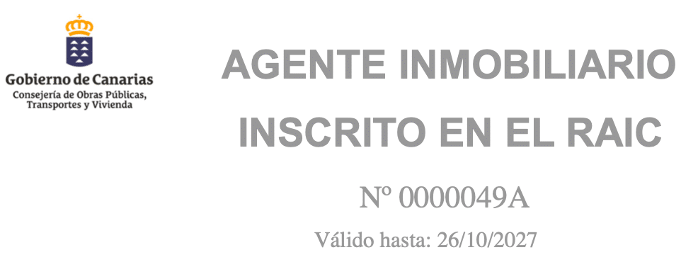 Verificación RAIC Daniele Piccoli agente inmobiliario inscrito en Canarias